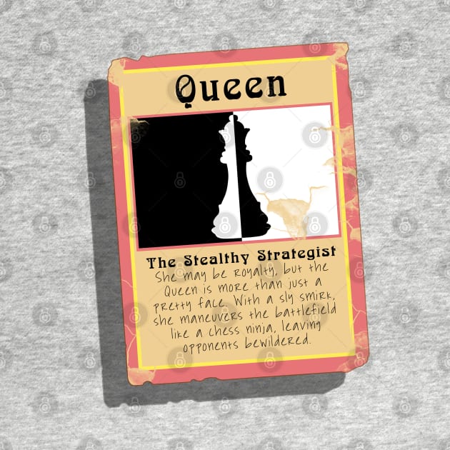 The Stealthy Strategist Chess Queen Trading Card by Fun Funky Designs